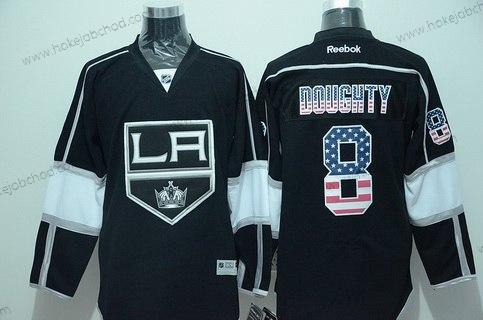 Muž Los Angeles Kings #8 Drew Doughty Černá USA Flag Hokejový Dres