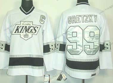 Muž Los Angeles Kings #99 Wayne Gretzky Bílý Throwack CCM Dres