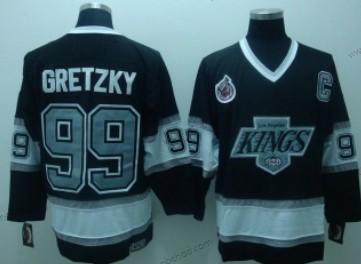 Muž Los Angeles Kings #99 Wayne Gretzky Černá Throwack CCM Dres