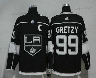 Muž Los Angeles Kings #99 Wayne Gretzky Černá With C Patch 2017-2018 Hokejový Sešitý NHL Dres