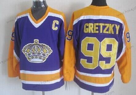 Muž Los Angeles Kings #99 Wayne Gretzky Nachový With Žlutá Retro CCM Dres