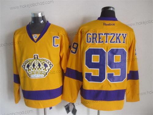 Muž Los Angeles Kings #99 Wayne Gretzky Žlutá Dres