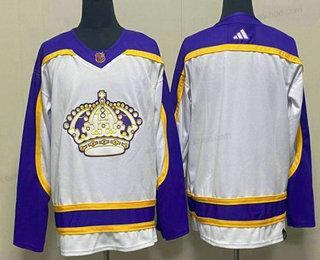 Muž Los Angeles Kings Prázdný Bílý 2022 Obrácený Retro Sešitý Dres