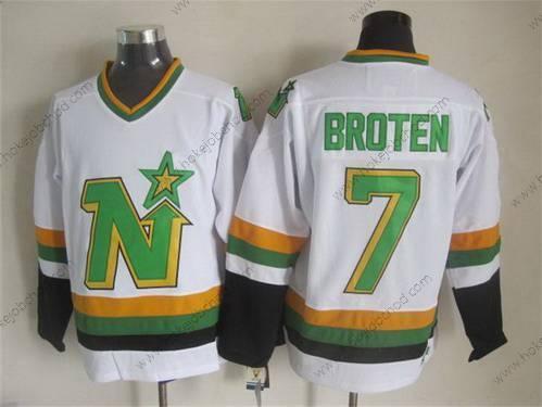 Muž Minnesota North Dallas Stars #7 Neal Broten 1988-89 Bílý CCM Vintage Dres