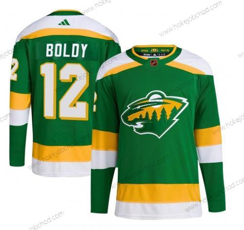 Muž Minnesota Wild #12 Matt Boldy Zelená 2022-23 Obrácený Retro Sešitý Dres