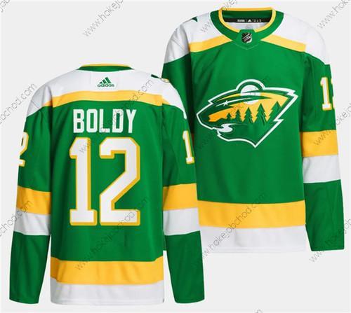 Muž Minnesota Wild #12 Matthew Boldy Zelená 2023-24 Sešitý Dres