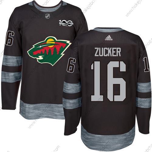 Muž Minnesota Wild #16 Jason Zucker Černá 1917-2017 100th Výročí Sešitý NHL Dres