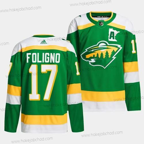 Muž Minnesota Wild #17 Marcus Foligno Zelená 2023-24 Sešitý Dres