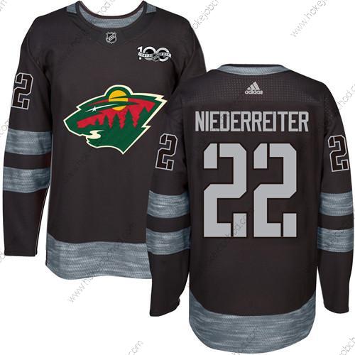 Muž Minnesota Wild #22 Nino Niederreiter Černá 1917-2017 100th Výročí Sešitý NHL Dres