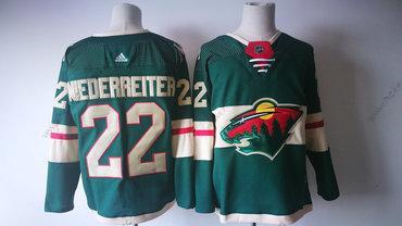 Muž Minnesota Wild #22 Nino Niederreiter Zelená 2017-2018 Hokejový Sešitý NHL Dres