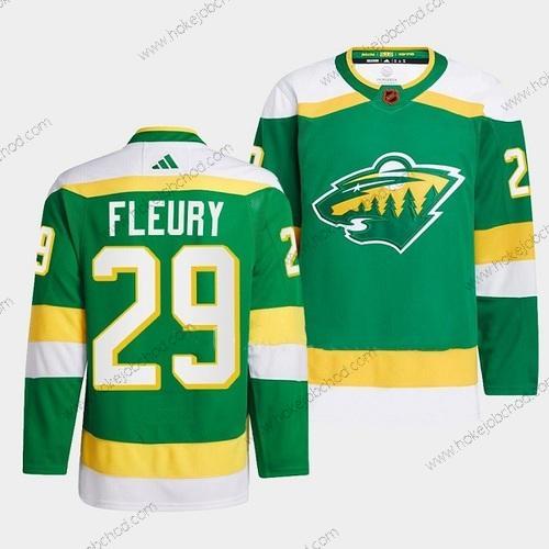 Muž Minnesota Wild #29 Marc-Andre Fleury Zelená 2022-23 Obrácený Retro Sešitý Dres