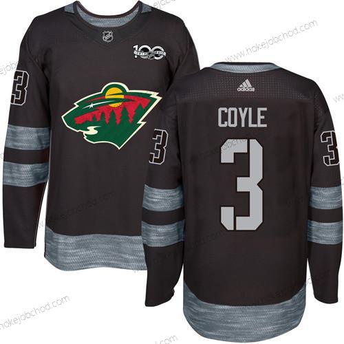 Muž Minnesota Wild #3 Charlie Coyle Černá 1917-2017 100th Výročí Sešitý NHL Dres