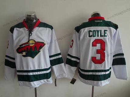 Muž Minnesota Wild #3 Charlie Coyle Reebok Bílý Venkovní Premier Hokejový Dres