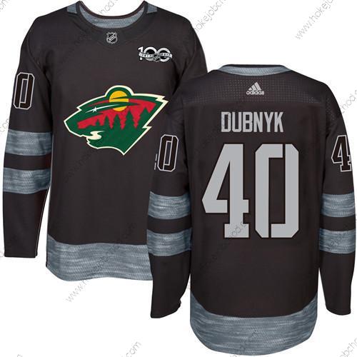 Muž Minnesota Wild #40 Devan Dubnyk Černá 1917-2017 100th Výročí Sešitý NHL Dres