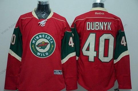 Muž Minnesota Wild #40 Devan Dubnyk Červené Reebok Hokejový Dres