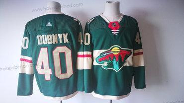 Muž Minnesota Wild #40 Devan Dubnyk Zelená 2017-2018 Hokejový Sešitý NHL Dres