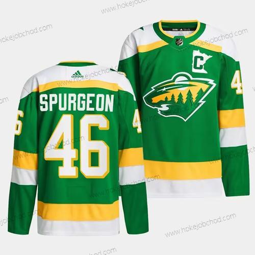 Muž Minnesota Wild #46 Jared Spurgeon Zelená 2023-24 Sešitý Dres