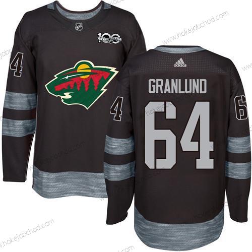 Muž Minnesota Wild #64 Mikael Granlund Černá 1917-2017 100th Výročí Sešitý NHL Dres