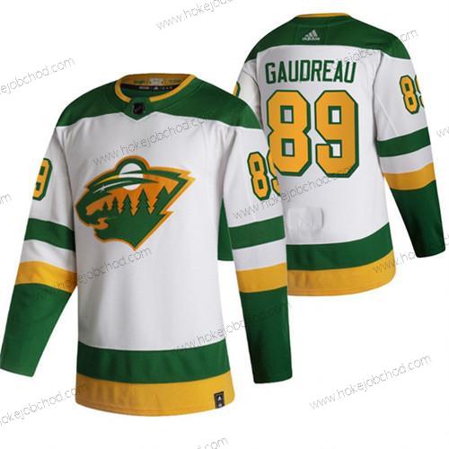 Muž Minnesota Wild #89 Frederick Gaudreau Bílý Sešitý Dres