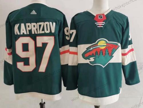 Muž Minnesota Wild #97 Kirill Kaprizov Zelená Sešitý Dres