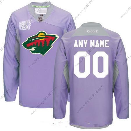 Muž Minnesota Wild Přizpůsobené Nachový Růžový Reebok Hokejový Bojuje proti rakovině Tréninkový Dres