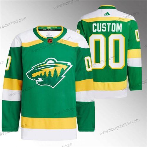 Muž Minnesota Wild Přizpůsobené Zelená 2022-23 Obrácený Retro Sešitý Dres