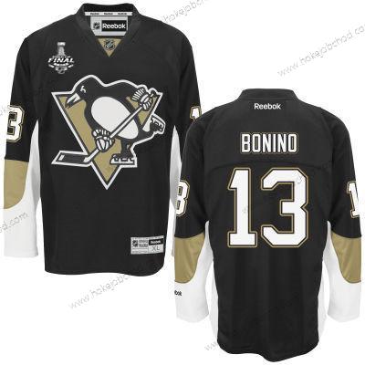 Muž Mládež Pittsburgh Penguins #13 Nick Bonino Černá Domácí 2017 Stanley Cup NHL Finals Patch Dres