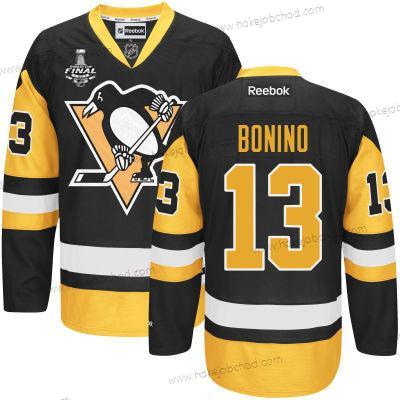 Muž Mládež Pittsburgh Penguins #13 Nick Bonino Černá With Zlato 2017 Stanley Cup NHL Finals Patch Dres