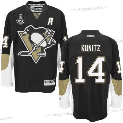 Muž Mládež Pittsburgh Penguins #14 Chris Kunitz Černá Domácí 2017 Stanley Cup NHL Finals A Patch Dres