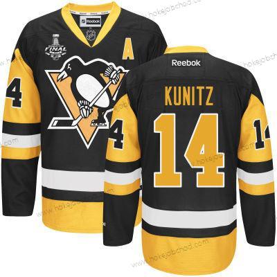 Muž Mládež Pittsburgh Penguins #14 Chris Kunitz Černá With Zlato 2017 Stanley Cup NHL Finals A Patch Dres