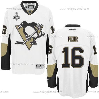 Muž Mládež Pittsburgh Penguins #16 Eric Fehr Bílý Venkovní 2017 Stanley Cup NHL Finals Patch Dres