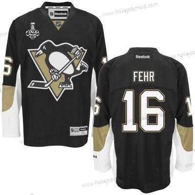 Muž Mládež Pittsburgh Penguins #16 Eric Fehr Černá Domácí 2017 Stanley Cup NHL Finals Patch Dres