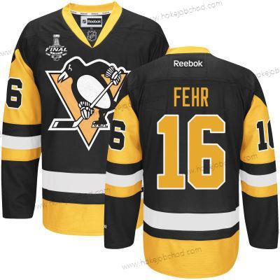 Muž Mládež Pittsburgh Penguins #16 Eric Fehr Černá With Zlato 2017 Stanley Cup NHL Finals Patch Dres