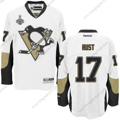 Muž Mládež Pittsburgh Penguins #17 Bryan Rust Bílý Venkovní 2017 Stanley Cup NHL Finals Patch Dres