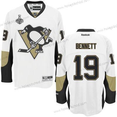 Muž Mládež Pittsburgh Penguins #19 Beau Bennett Bílý Venkovní 2017 Stanley Cup NHL Finals Patch Dres