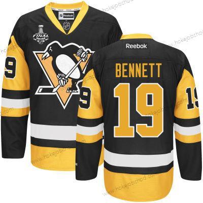 Muž Mládež Pittsburgh Penguins #19 Beau Bennett Černá With Zlato 2017 Stanley Cup NHL Finals Patch Dres