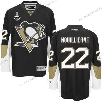 Muž Mládež Pittsburgh Penguins #22 Kael Mouillierat Černá Domácí 2017 Stanley Cup NHL Finals Patch Dres