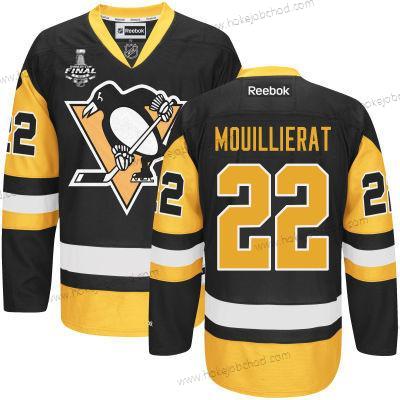 Muž Mládež Pittsburgh Penguins #22 Kael Mouillierat Černá With Zlato 2017 Stanley Cup NHL Finals Patch Dres