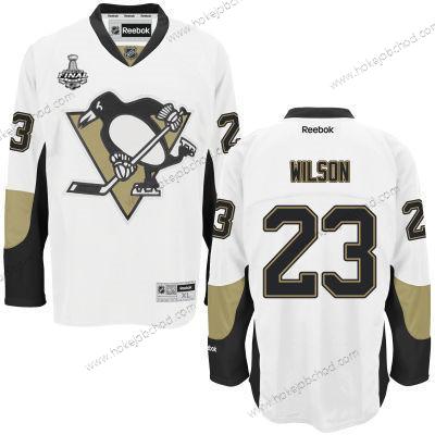 Muž Mládež Pittsburgh Penguins #23 Scott Wilson Bílý Venkovní 2017 Stanley Cup NHL Finals Patch Dres