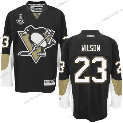 Muž Mládež Pittsburgh Penguins #23 Scott Wilson Černá Domácí 2017 Stanley Cup NHL Finals Patch Dres