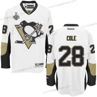 Muž Mládež Pittsburgh Penguins #28 Ian Cole Bílý Venkovní 2017 Stanley Cup NHL Finals Patch Dres