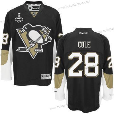 Muž Mládež Pittsburgh Penguins #28 Ian Cole Černá Domácí 2017 Stanley Cup NHL Finals Patch Dres