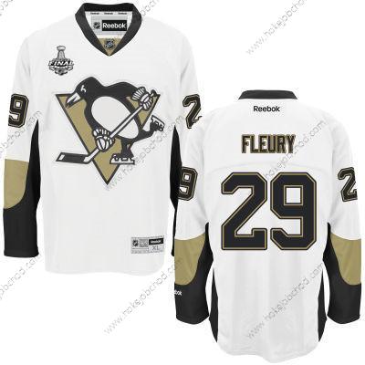 Muž Mládež Pittsburgh Penguins #29 Marc-Andre Fleury Bílý Venkovní 2017 Stanley Cup NHL Finals Patch Dres