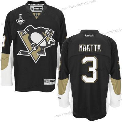 Muž Mládež Pittsburgh Penguins #3 Olli Maatta Černá Domácí 2017 Stanley Cup NHL Finals Patch Dres