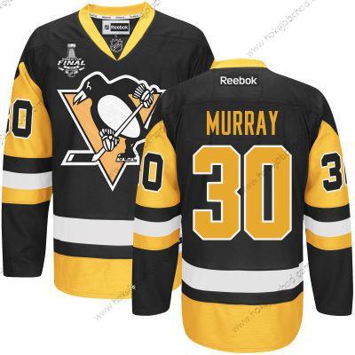 Muž Mládež Pittsburgh Penguins #30 Matt Murray Černá With Zlato 2017 Stanley Cup NHL Finals Patch Dres