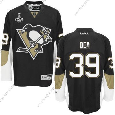 Muž Mládež Pittsburgh Penguins #39 Jean-Sebastien Dea Černá Domácí 2017 Stanley Cup NHL Finals Patch Dres