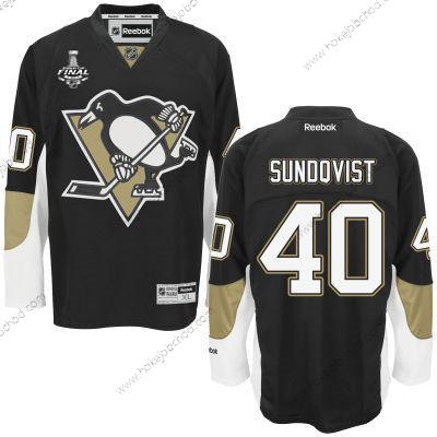 Muž Mládež Pittsburgh Penguins #40 Jean-Sebastien Dea Černá Domácí 2017 Stanley Cup NHL Finals Patch Dres