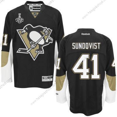 Muž Mládež Pittsburgh Penguins #41 Daniel Sprong Černá Domácí 2017 Stanley Cup NHL Finals Patch Dres