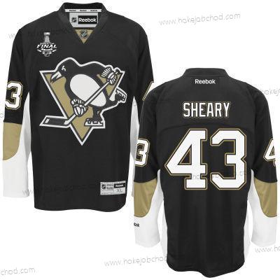 Muž Mládež Pittsburgh Penguins #43 Conor Sheary Černá Domácí 2017 Stanley Cup NHL Finals Patch Dres