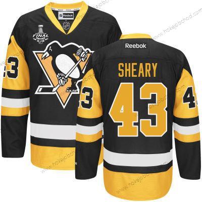 Muž Mládež Pittsburgh Penguins #43 Conor Sheary Černá With Zlato 2017 Stanley Cup NHL Finals Patch Dres